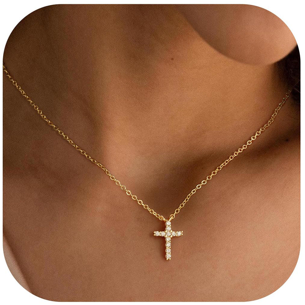 Geometric Cross Copper Necklace