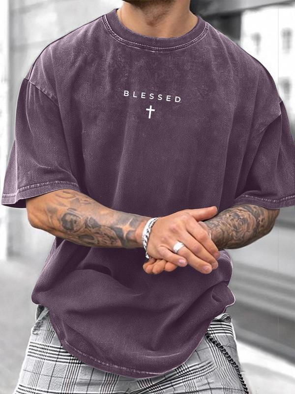 Men's Cotton Cross Print T-Shirt