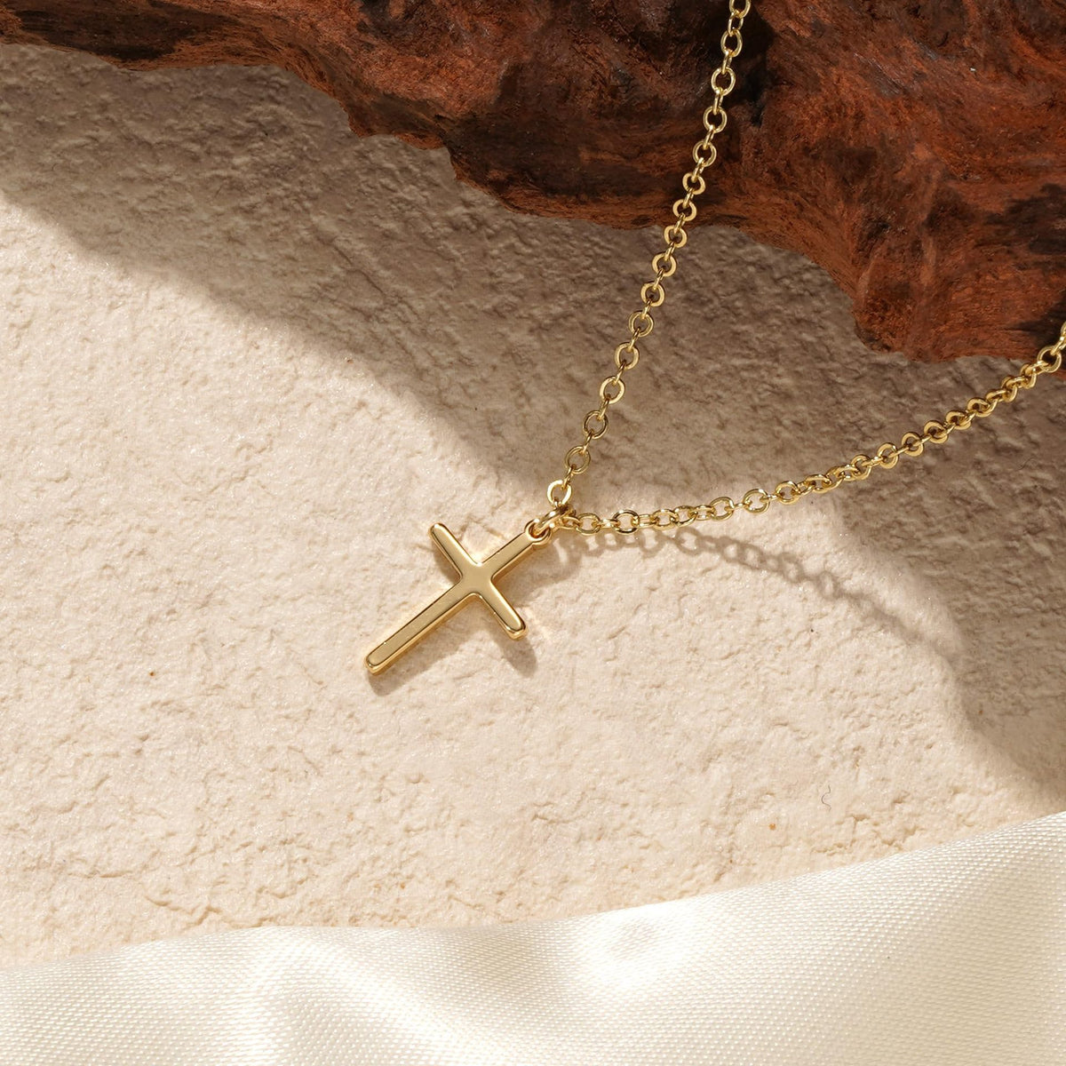 Geometric Cross Copper Necklace