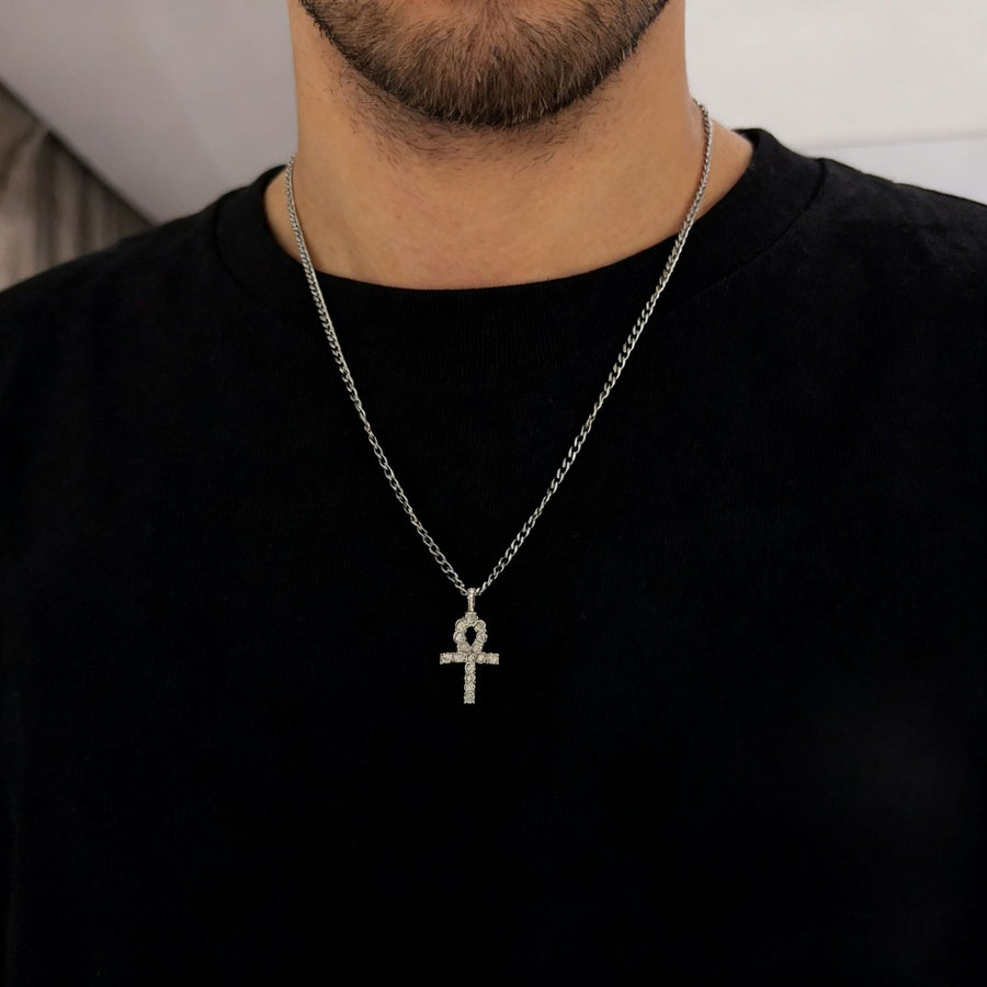 Cross-Shaped Key Necklace