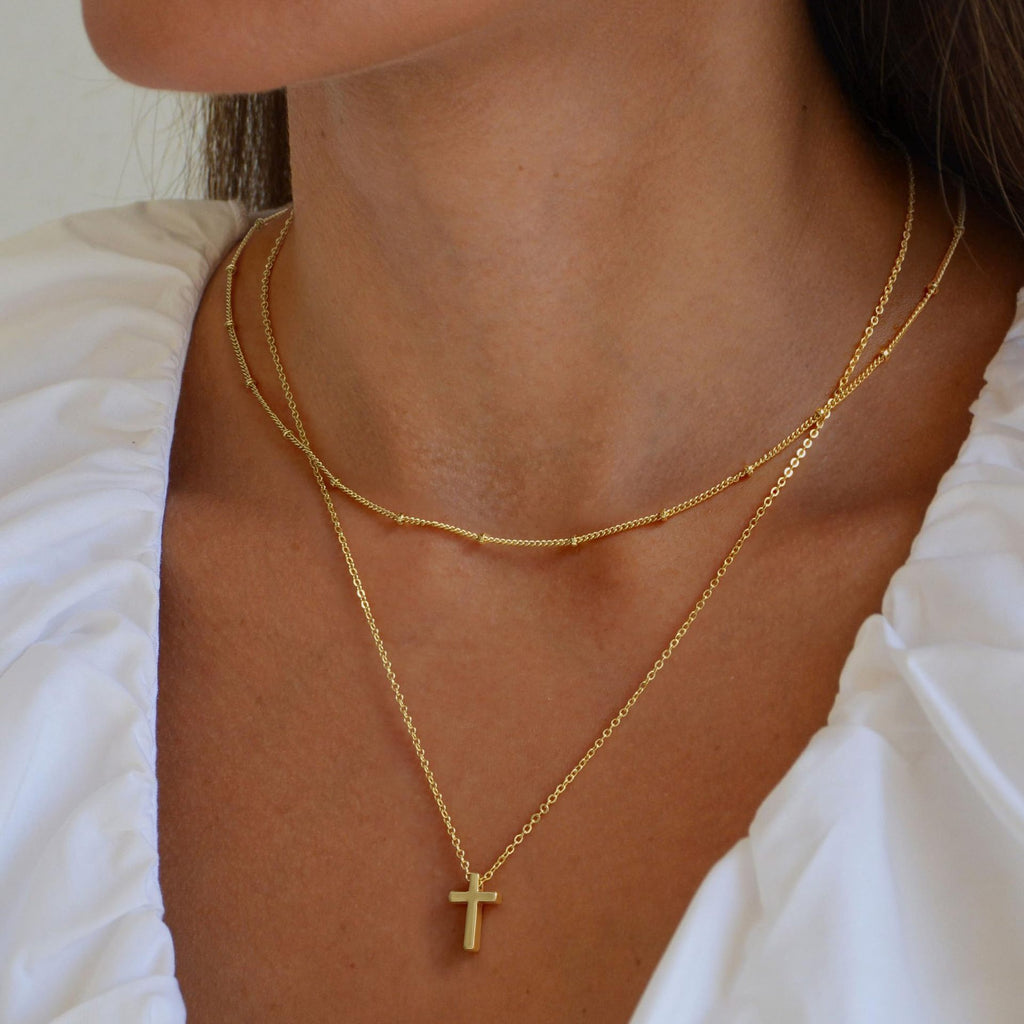 Geometric Cross Copper Necklace