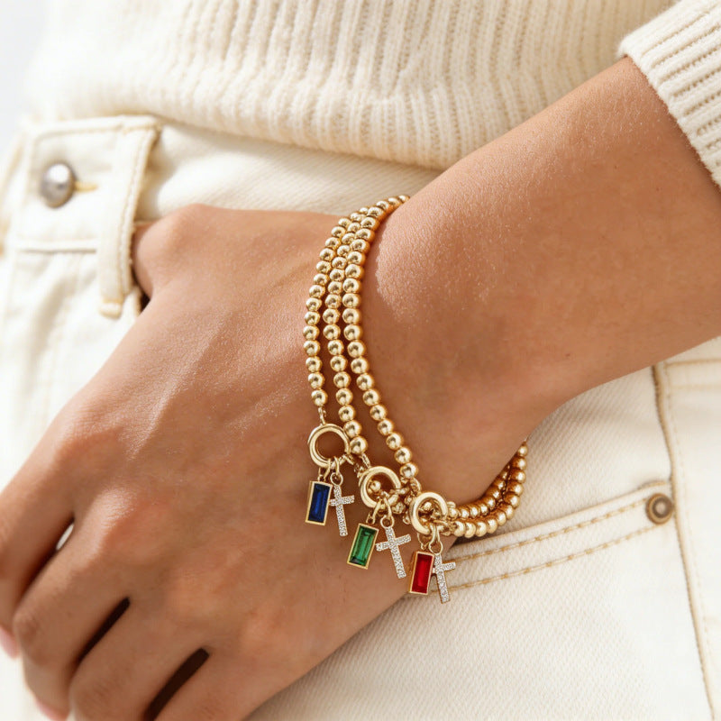 Geometric Birthstone Elastic Bracelet