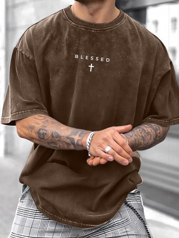 Men's Cotton Cross Print T-Shirt