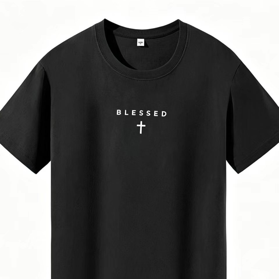 Men's Cotton Cross Print T-Shirt