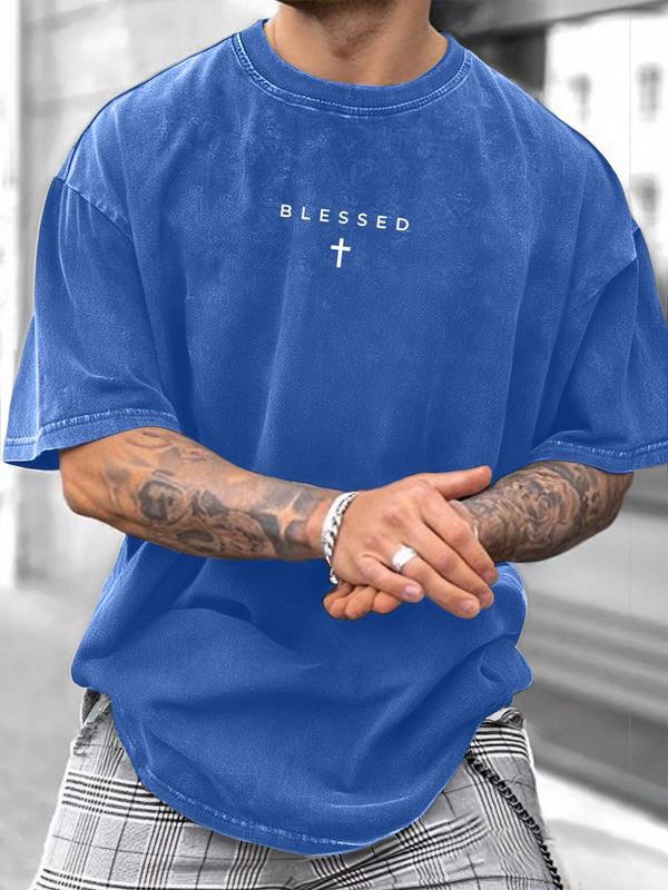 Men's Cotton Cross Print T-Shirt