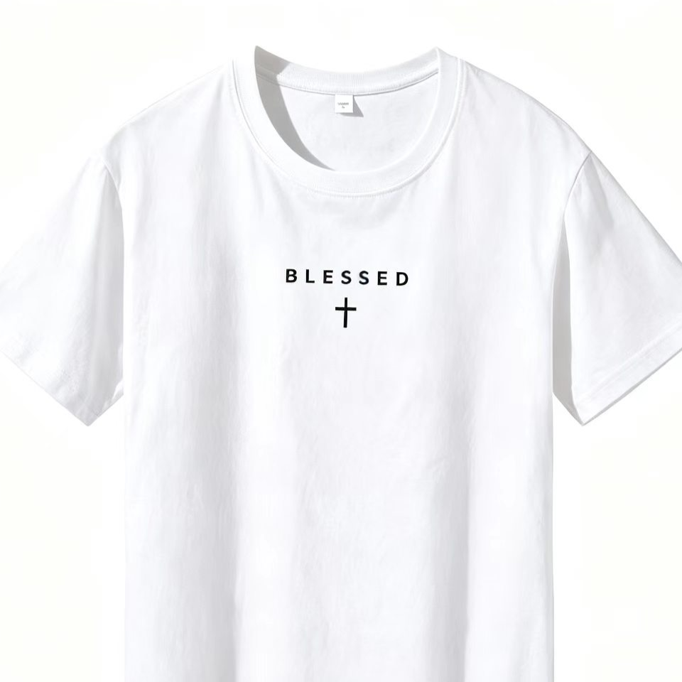 Men's Cotton Cross Print T-Shirt