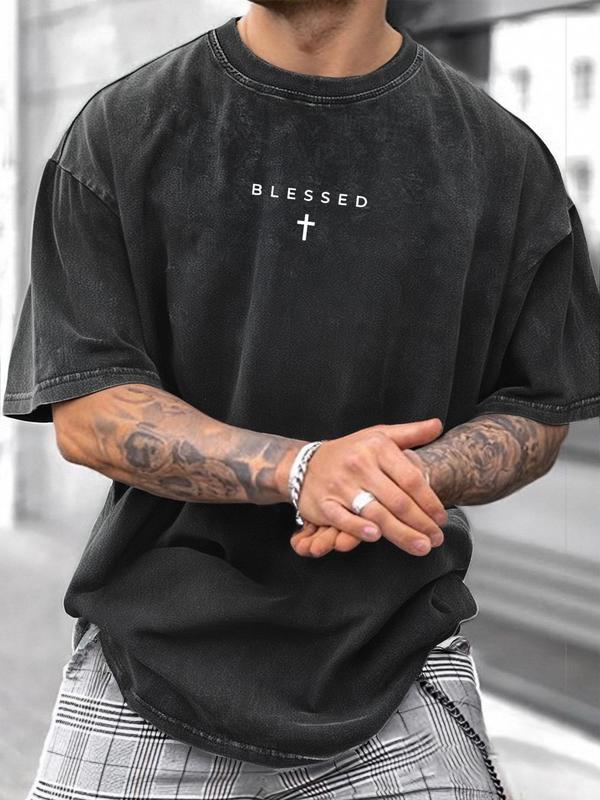 Men's Cotton Cross Print T-Shirt