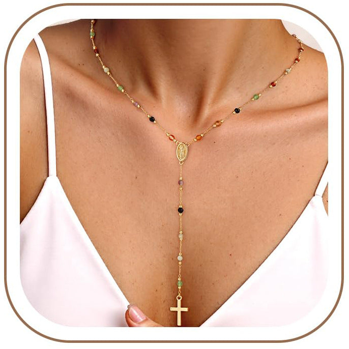 Geometric Cross Copper Necklace