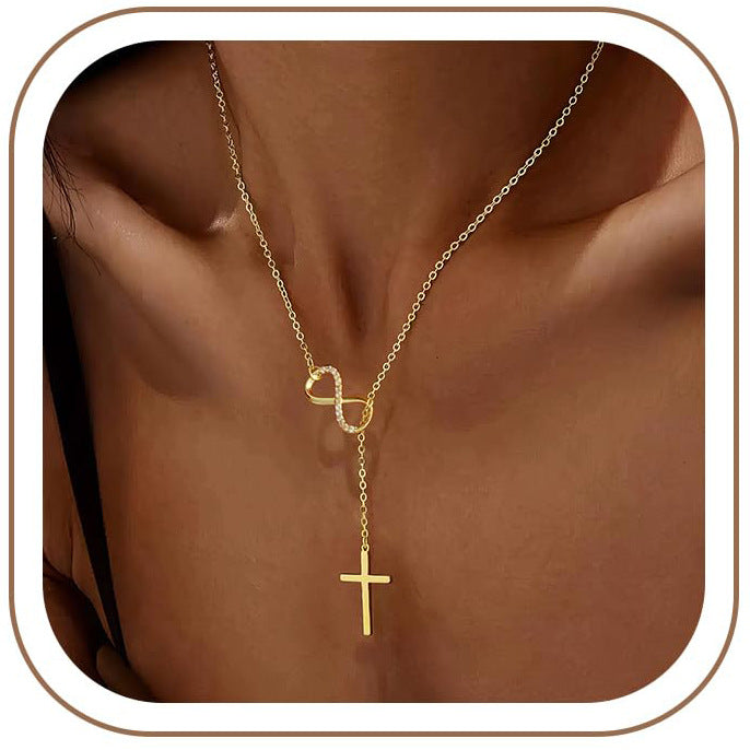 Geometric Cross Copper Necklace