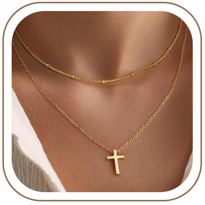 Geometric Cross Copper Necklace